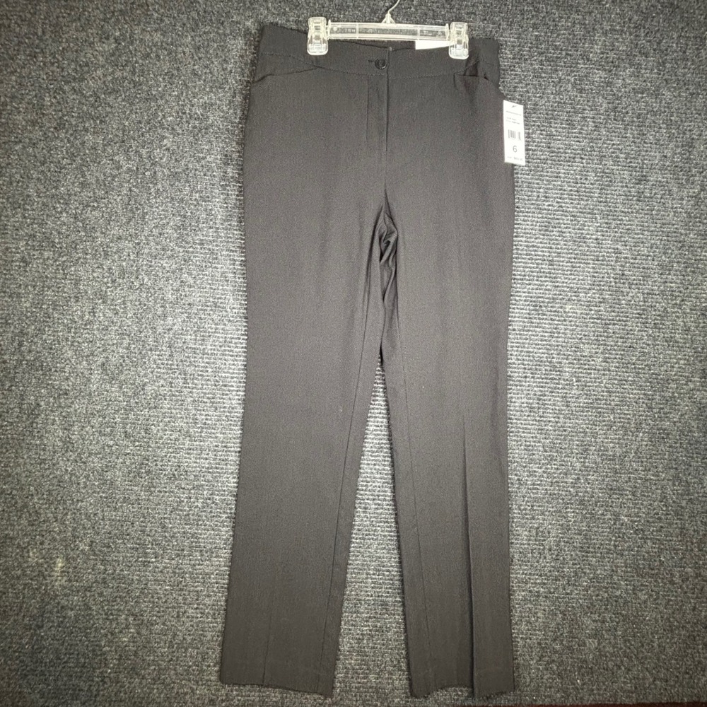 Rafaella The Straight High Rise Black Dress Pants Womens‎ 6 RSBFC140 New